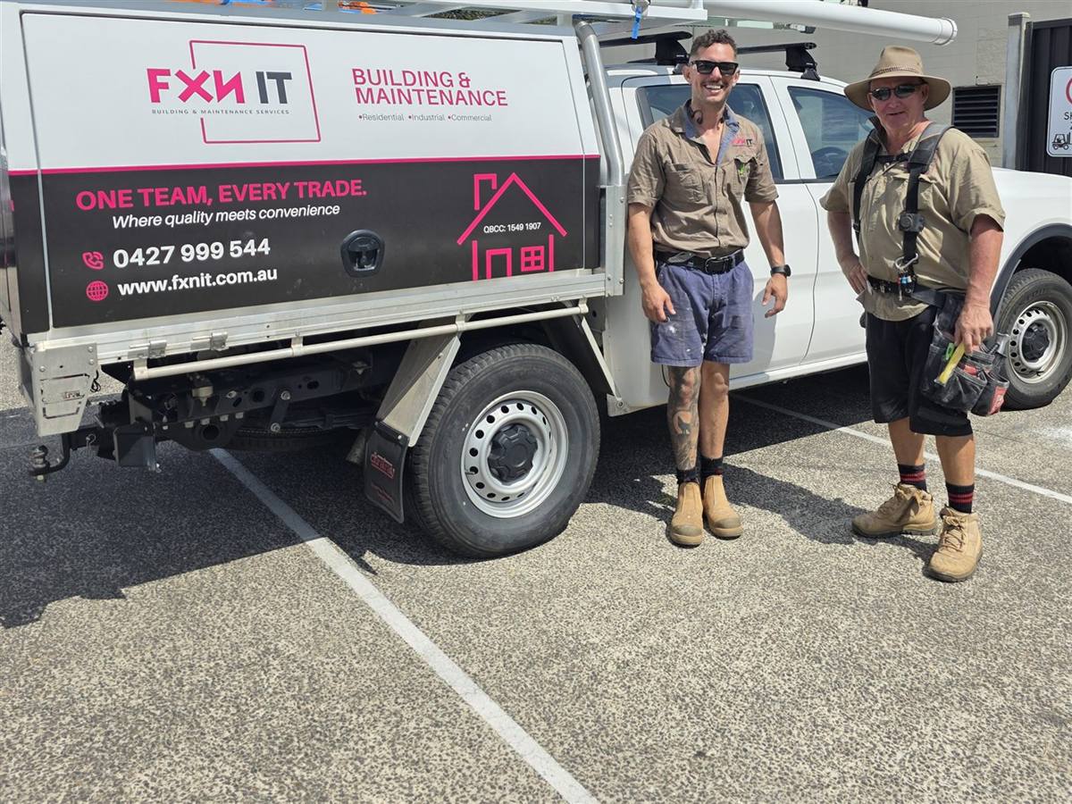 The FXN IT team with the work truck